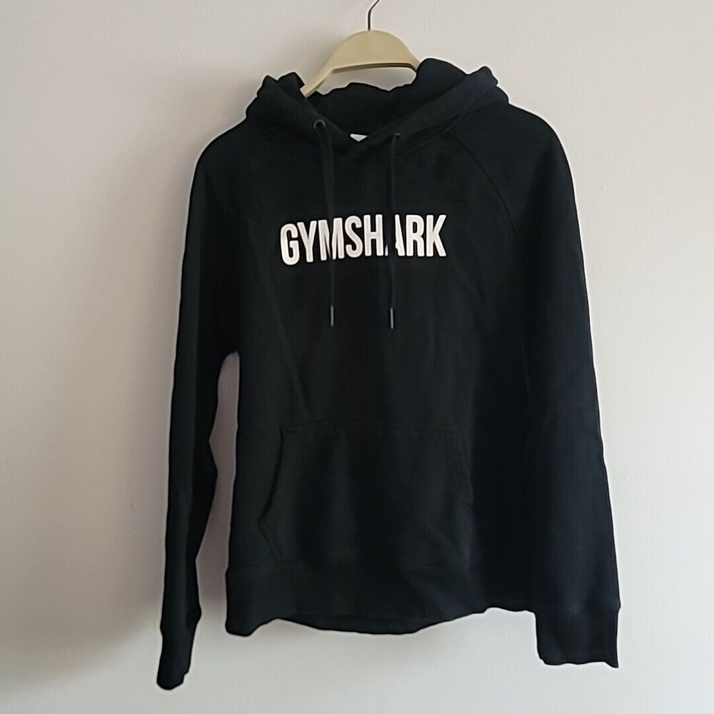 Gymshark Black Pullover Sweater with Hoodie Size M